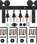 5 Feet Ceiling Mount Sliding Barn Door Hardware Kit For A 30 Inch Wide Single Wooden Door Easy To Install Smooth Quiet Operation Y Shape Hanger Heavy Duty Steel With Anti Corrosion Finish Pre Drilled Rails And L Bracket components image