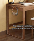 Top Shelf Solid Rubberwood Dual Gaming Desk With Built In Pine Drawers And Ample Knee Room For A Cozy Sit Stand Home Office Setup Right At Your Doorstep with square table legs and headphones.