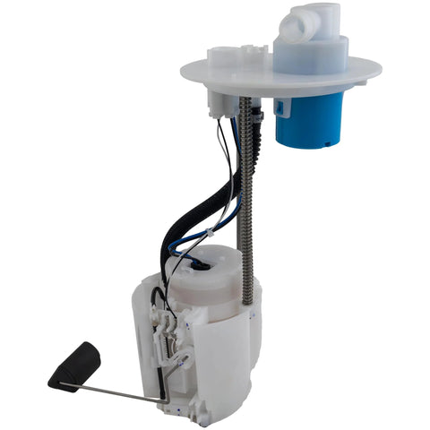 Plug And Play Ride-Ready Electric Fuel Pump Module Assembly With Sending Unit Replacement For Toyota Yaris 2006-2018 And Scion xD 2008-2014 1.5L And 1.8L Direct Fit With Interchange SP9031M, showing a white and blue module front view.