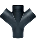 Heavy Duty Three Way Dust Collection Fitting With Y Shaped Splitter, black ABS molded design for tool connection.