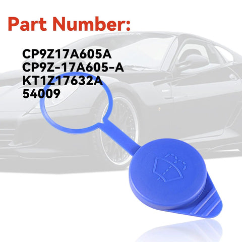 Ford Focus Windshield Washer Fluid Reservoir Cap Replacement 2012-2018 Direct Fit CP9Z17A605A in blue plastic