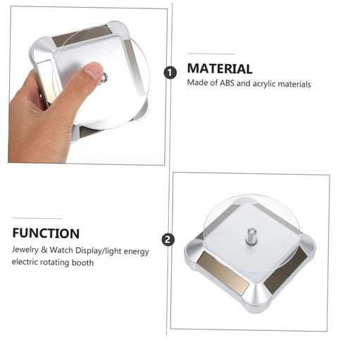 Didiseaon Solar Powered Rotating Jewelry Display Stand Decorative Rack For Watches Necklaces Bracelets with hand for reference