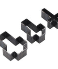 Three sizes of Crossed Shape Hollow Punch Cutter Die Set for Leather Crafting, made from durable alloy steel for DIY projects.