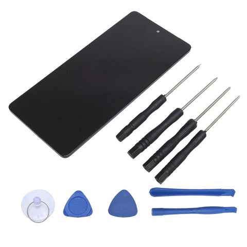DIY TFT Phone Display Replacement Kit For iPhone 7 With Included Tools for Easy Install showing tools and screen.