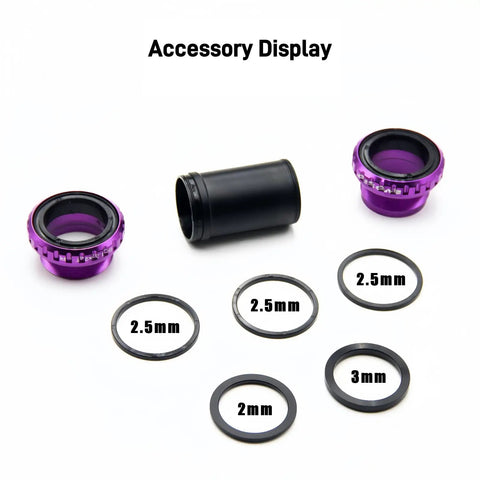 Mountain Bike Bottom Bracket 68 To 73mm 29mm Spindle English Threaded BB For MTB And Road Frames CNC Machined Aluminum Accessory Display