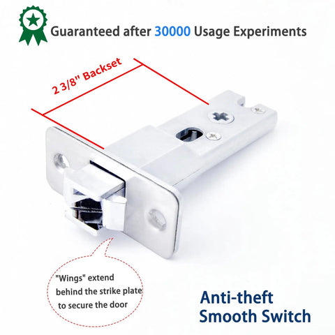 Pocket Door Lock With Key For Hidden Barn Doors, Recessed Two Sided Latch, Modern Square Sliding Design with measurements