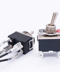 3 Pack DPST Latching Toggle Rocker Switches 4 Pin 2 Position On Off Heavy Duty 16A 250V AC Waterproof Spade Terminal Metal Boat Switch