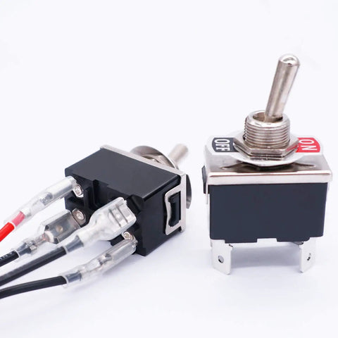 3 Pack DPST Latching Toggle Rocker Switches 4 Pin 2 Position On Off Heavy Duty 16A 250V AC Waterproof Spade Terminal Metal Boat Switch