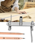 No Nonsense Dead Center Finder And Stainless Steel Woodworking Marking Gauge With Rock Solid Build for precise layout work on wood.