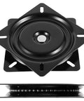 Heavy Duty 6.25 Inch Bar Stool Swivel Plate Set For Chairs, Durable Cold Rolled Steel, Smooth Black Finish, Rust Resistant, High Load Bearing, Easy Install, 4 Pack Swivel Base Replacements, black swivel plate with 4 mounting slots