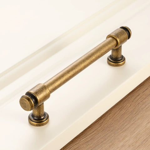 No Fuss Antique Brass Cabinet Pulls Ten Pack Five Inch Drawer Handles Heavy Duty Solid Metal Hardware With Smooth Rounded Edges