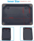 IP67 Waterproof Plastic Project Box Enclosure With Built In Gasket, inner dimensions, shown in black ABS, rugged junction box