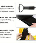 Versatile 17 Inch Adjustable Black Nylon Storage Strap With Ergonomic Handle for Cords Garden Hoses Garage Tools