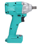 Electric Impact Wrench 1/2 Inch Drive Brushless Motor Delivering High Torque Up To 330Nm For Auto Repair Construction Home Diy Projects Includes Lithium Battery And One Button Direction Switch, side view.