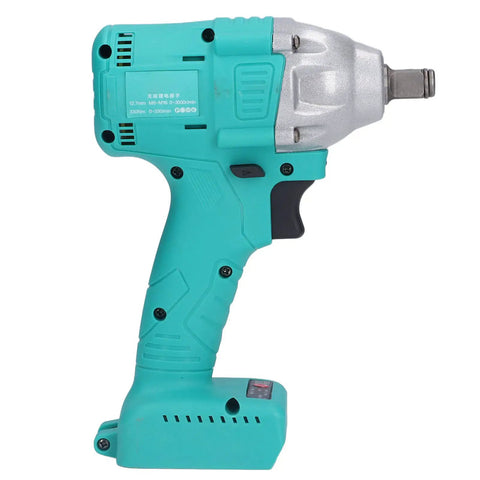 Electric Impact Wrench 1/2 Inch Drive Brushless Motor Delivering High Torque Up To 330Nm For Auto Repair Construction Home Diy Projects Includes Lithium Battery And One Button Direction Switch, side view.