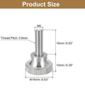 M5x16mm Knurled Thumb Screws, 5 Pack, 304 Stainless Steel with flat knurled head and shoulder grip bolt for electronics size specifications