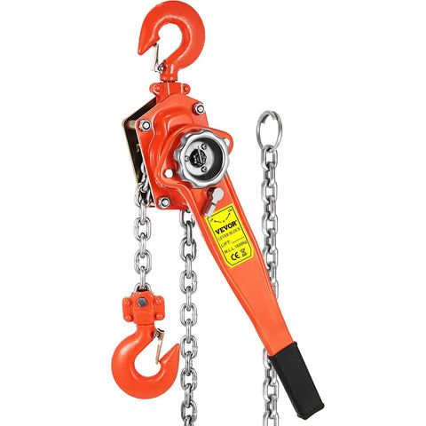 Super Heavy Duty Manual Lever Chain Hoist 3300 Lbs With 10 Foot Solid Carbon Steel Ratchet Come Along Designed To Rock Jobsites And Home Sheds Without Breaking A Sweat