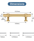 Dimensions diagram for 10 Pack 3 Inch Cabinet Pulls in Champagne Gold for Kitchen Cabinets, showing length, height, and included screws.