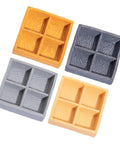 Four Piece Miniature Dollhouse Platter Set With Realistic Four Grid Resin Box For Candy And Nuts Whimsical Micro Landscape Accessory