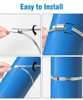 Installation process of Beefy Heavy Duty Stainless Steel Hose Clamps Set 1 To 2 Inch Adjustable Worm Gear Self Locking Nut Duct Clamp Kit