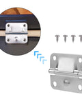 Stainless Steel Cooler Hinge Replacement Kit with screwdriver and 16 screws for ice chest freezer replacement fits 5235 5250 5286B 6262 6270 most models shown installed on ice chest.
