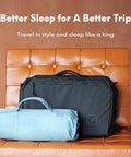 Compact Travel Memory Foam Neck Pillow For Deep Sleep On The Go Ideal For Hotels Camping And Side Or Back Sleepers Ultra Plush Portable Wellness Green on a couch