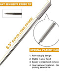 Stainless Steel Meat Probe Replacement With Non Slip Grip, 8.5 Inch Probe, 40 Inch Cable, Food Grade Safe For Grilling And Smoking, Fits Most Digital Meat Thermometers, Easy Plug In And Pull Out, Durable Kitchen Gear