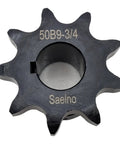 50B9 9 Tooth Roller Chain Sprocket Type B With Three Quarter Inch Bore And Five Eighth Inch Pitch Hardened 1045 Steel Rust Resistant