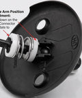 Flange arm position adjustment detail showing part for Tub Drain Linkage Assembly with Trip Lever and Strainer Done Cove, Fit for Trip Lever Bath Tub Waste and Overflow Drain, Brush Nickel Finish By Plumb USA.