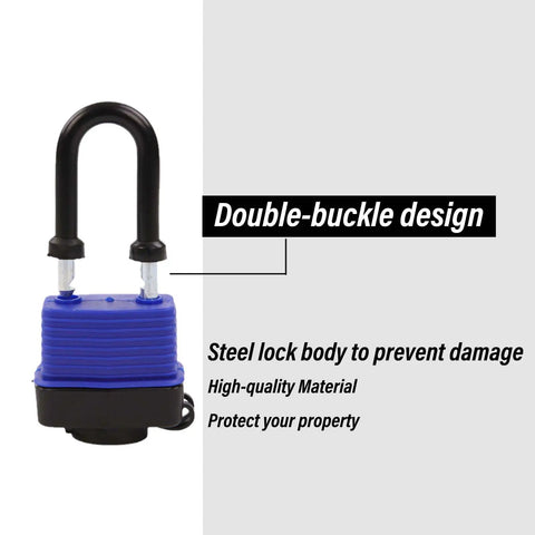 Beefy 4 Pack Keyed Alike Padlocks With Long Shackle Laminated Steel Construction Chrome Finish Same Key Opens All Locks