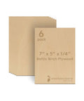 Woodpeckers Baltic Birch plywood, 7 x 5 inches, 1/4 inch thick, B/BB grade, 6-pack set.