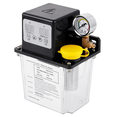 Automatic Lubrication Pump With 0 To 1.6 MPa Pressure Gauge And Low Oil Level Alarm 110V Digital CNC Oil Pump Oiler, 1L capacity