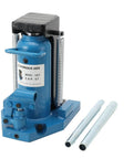 Heavy Duty Hydraulic Toe Jack Lifter, 5 To 10 Ton Capacity, blue hydraulic jack with removable handle, designed for auto shops.