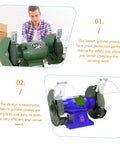 Two Pack Bench Guard Shield For Grinders Safety Shield on green and blue bench grinders with transparent shield