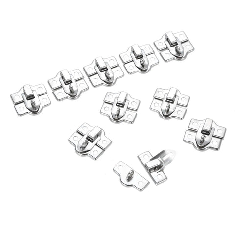 10 Pack Zinc Alloy Key Hasp Lock Toggle Latch For Wooden Boxes Mini Jewelry Chests Gift Boxes Suitcases 26 By 28mm With Screws