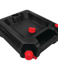 Two In One 16 Quart Oil Drain Container With Deep Drain Well Integrated Handle And Sealing Rubber Gaskets, black, heavy duty