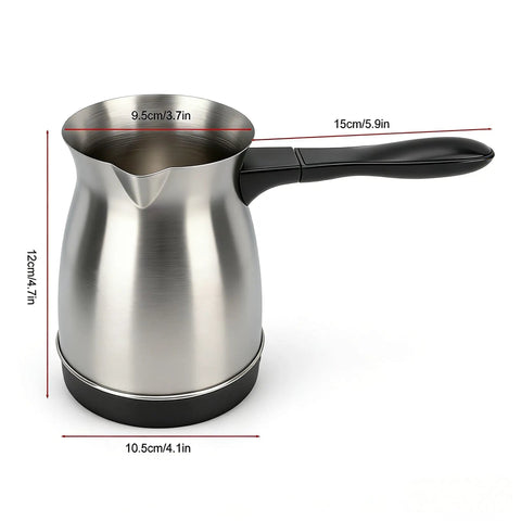 Turkish Coffee Maker 600ml Stainless Steel Pot Electric Arabic Greek Coffee Machine With Auto Warmer Kettle with measurements