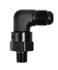 6AN Male Flare To 1/8 NPT 90 Degree Swivel Fitting Adapter Aluminum Black For High Performance Race-Ready Fuel Or Oil Lines AN To NPT Connector