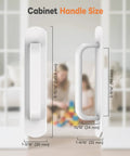 2 Pack 5.7 Inch Aluminum Alloy Adhesive Cabinet Handles No Drill Peel And Stick dimensions view with size details