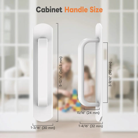 2 Pack 5.7 Inch Aluminum Alloy Adhesive Cabinet Handles No Drill Peel And Stick dimensions view with size details