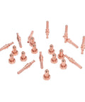 Fresh Braze Plasma Cutting Nozzle And Electrode Kit, 20 Piece Combo For SL60 SL100 Torch, detailed view of brass nozzles.