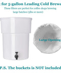 Heavy Duty Cold Brew Coffee Filter Bags 100 Pack No Fuss Disposable Brewing Sacks with large opening for 5-gallon brewers.
