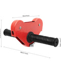 Red trolley part of Backyard Zip Line Kit 160 Ft With Stainless Steel Spring Brake For Kids And Adults, showing handle dimensions