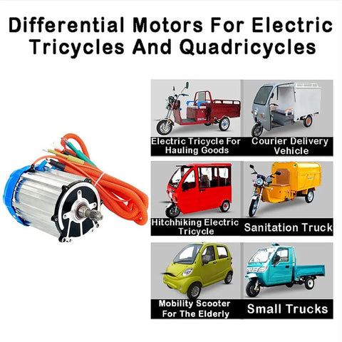 Beefy 3200 RPM 2000W Brushless DC Electric Tricycle Motor With Pure Copper Core And Aluminum Shell Dual Voltage 48V 60V 72V Low Noise Trike Drive For DIY Electric Tricycles And Quadricycles on electric trike