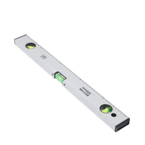 Ycauty Spirit Level Magnetic Measuring Ruler Aluminium Alloy for DIY Projects Home Garden 500mm Silver from top view.