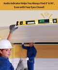 24 Inch Digital Torpedo Level and Protractor with LCD Display used by construction worker for ceiling alignment