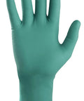 Large Straight Up Tough Powder Free Chloroprene Disposable Gloves with textured tips and 12-inch cuff displayed on a hand.