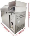 Heavy Duty Electric Coffee Roaster Commercial Bean Roasting Machine For Nuts Peanuts And Chestnuts With Precision Heat Control No Fuss Operation, stainless steel design, dimensions 104cm x 46cm x 92cm.