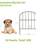 Arched Rustproof Metal Garden Fence Panels For 10 Feet Long By 16.5 Inches High, decorative fencing with dimensions illustrated