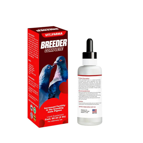Multivitamin For Pigeons And Breeding Birds To Boost Fertility Improve Egg Quality And Energy Levels With A Natural Hormone Precursor Blend bottle and box